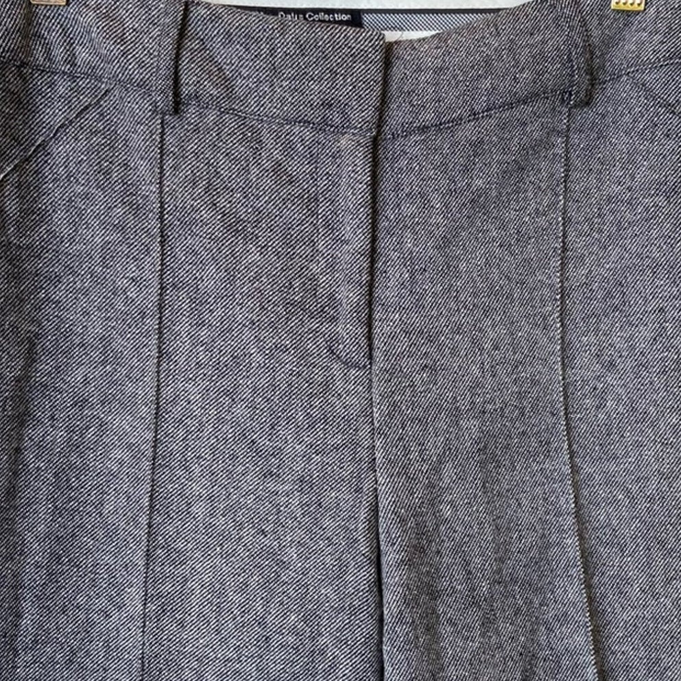Dalia Collection Womens Size 8 Gray Wool Blend Lined Hemmed Trouser Pants