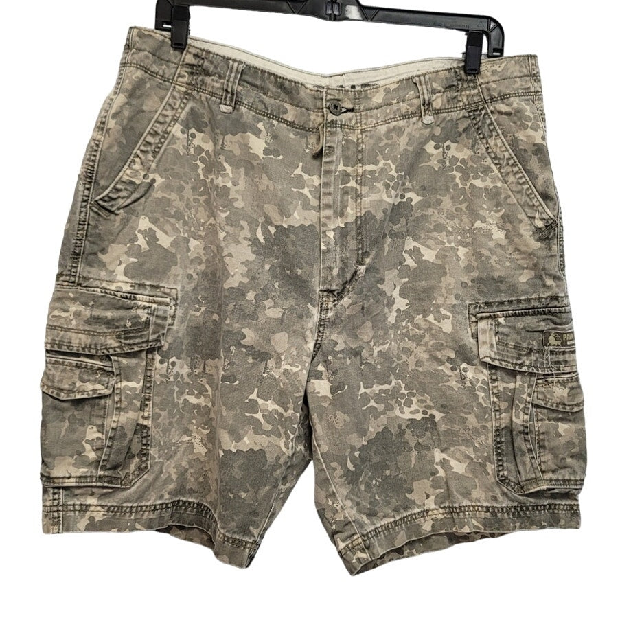 Union Bay Mens Size 40 100% Cotton Long Camo Camouflage Cargo Shorts w Pockets