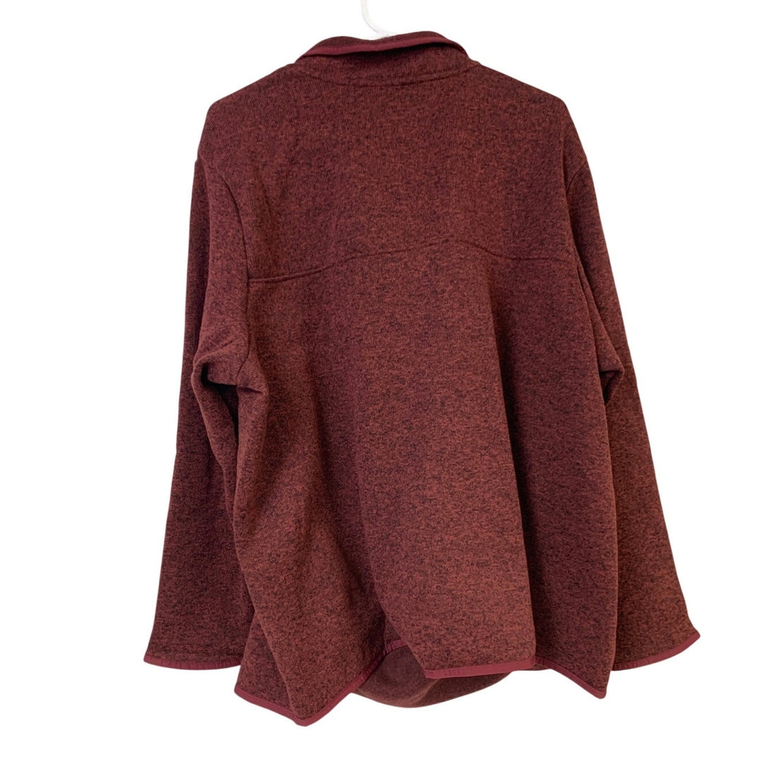 New Eddie Bauer Womens Size 2X Black Cherry Radiator 2.0 Snap Mock Neck Shirt