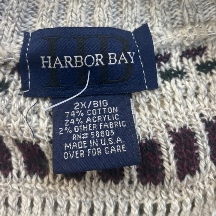 Harbor Bay Mens 2X Long Sleeve Cotton Acrylic Blend Super Soft Crew Neck Sweater