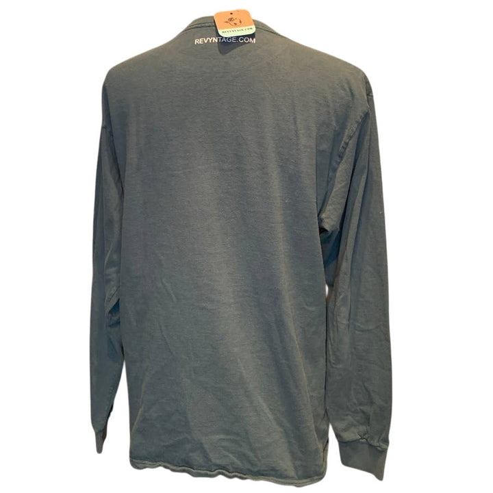 Handmade Upcycled Mens Medium Saving the Planet is My Superpower Long Sleeve Tee
