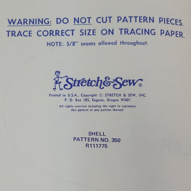 1973 Stretch &amp; Sew 350 Collared Shell Top Sewing Pattern, Complete &amp; Uncut