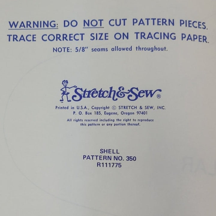 1973 Stretch &amp; Sew 350 Collared Shell Top Sewing Pattern, Complete &amp; Uncut