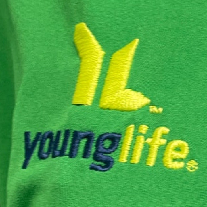 New Antigua Mens Medium Central Bank Young Life Athletic Short Sleeve Polo Shirt