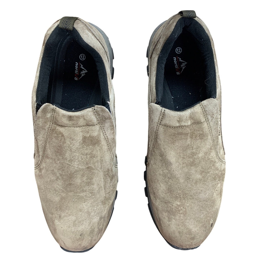 Nortiv8 Mens Size 12 Brown Faux Suede Slip On Loafer Meomory Foam Walking Shoes