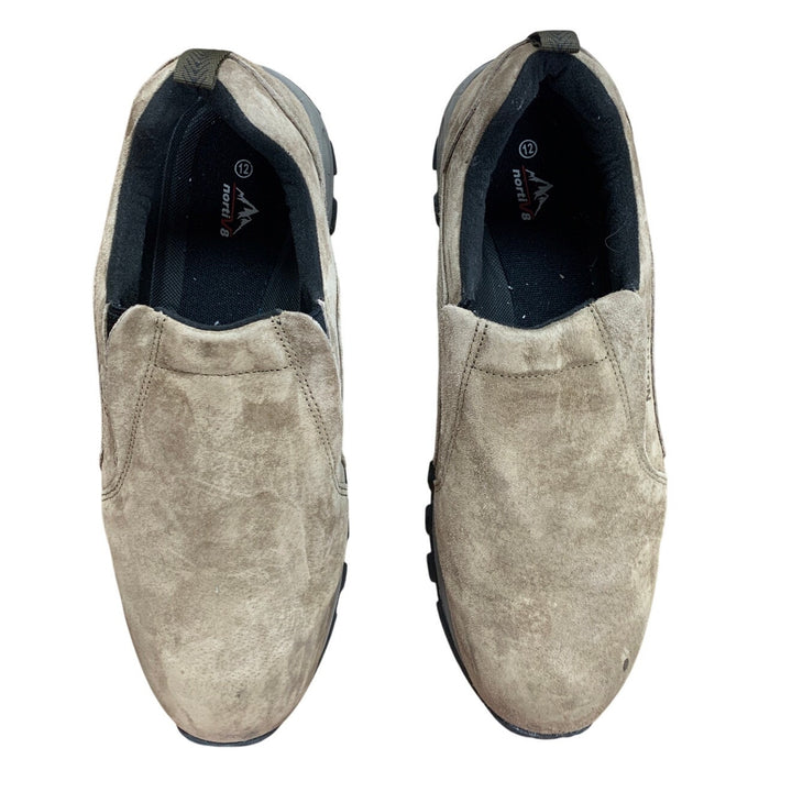 Nortiv8 Mens Size 12 Brown Faux Suede Slip On Loafer Meomory Foam Walking Shoes