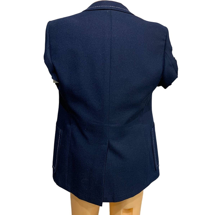 Rough Cut Custom Made Ratner Clothes Mens Navy Blue Jacket No Buttons or Sleeves