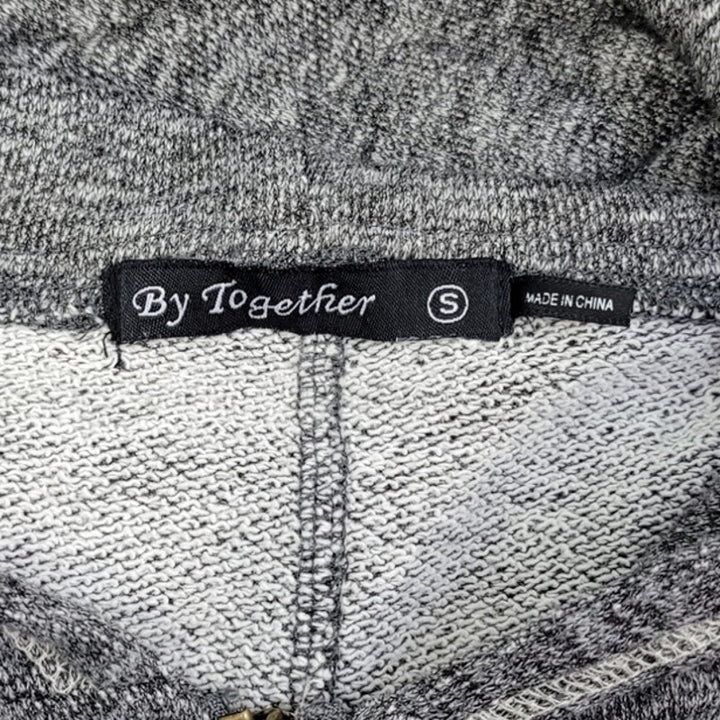Hand Printed Upcycled Womens Small Mama Gathered Waist Full Zip Hoodie Jacket