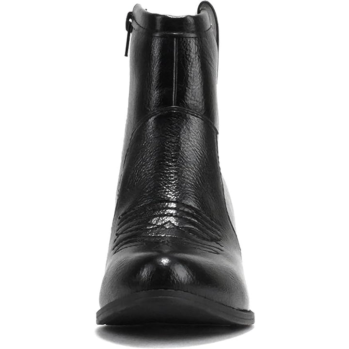 Soda Womens Size 7 Black Faux Leather 2.5" Heel Embroidered Western Cowboy Boots