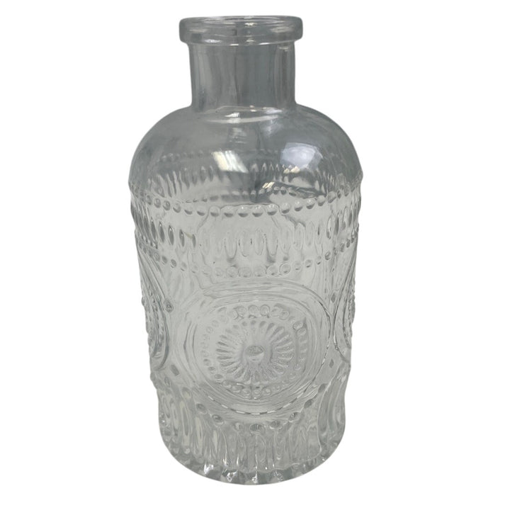 Lot of 6 New Clear Crystal Cut Glass Flower Bud Vase Set Round Squat Tall Bubble
