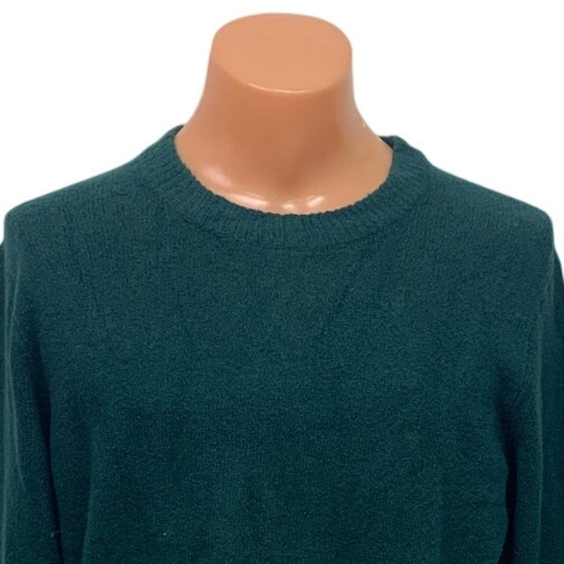 New American Eagle Mens Medium Long Sleeve Cotton Blend Crew Neck Green Sweater