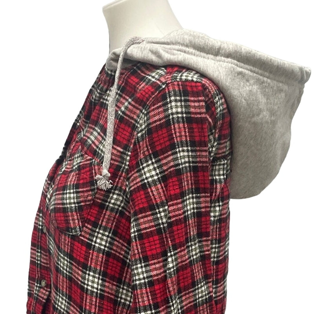 New Hand Printed Womens 3XL Black Lab Dog Long Sleeve Plaid Flannel Hoodie