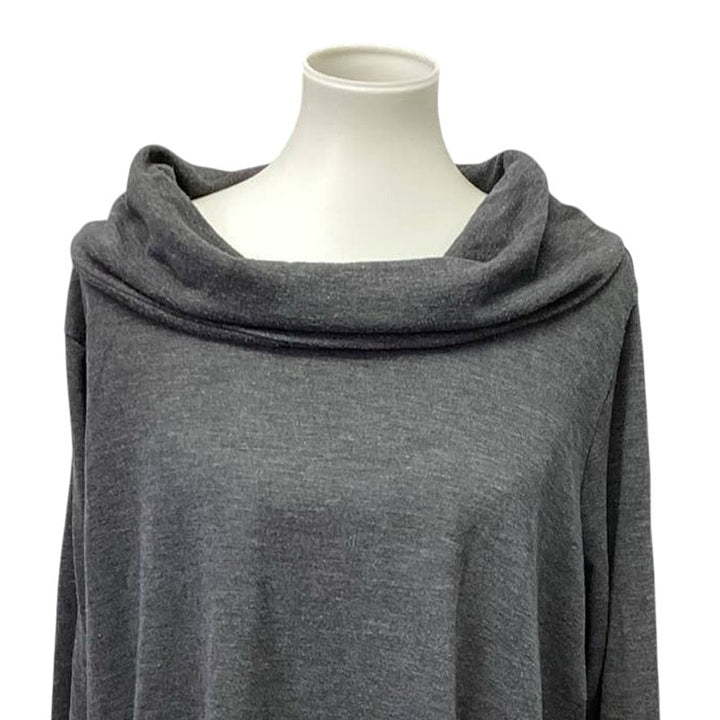 IN Studio Womens Plus Size 3X Long Sleeve Cowl Neck Flowy Cotton Blend Sweater