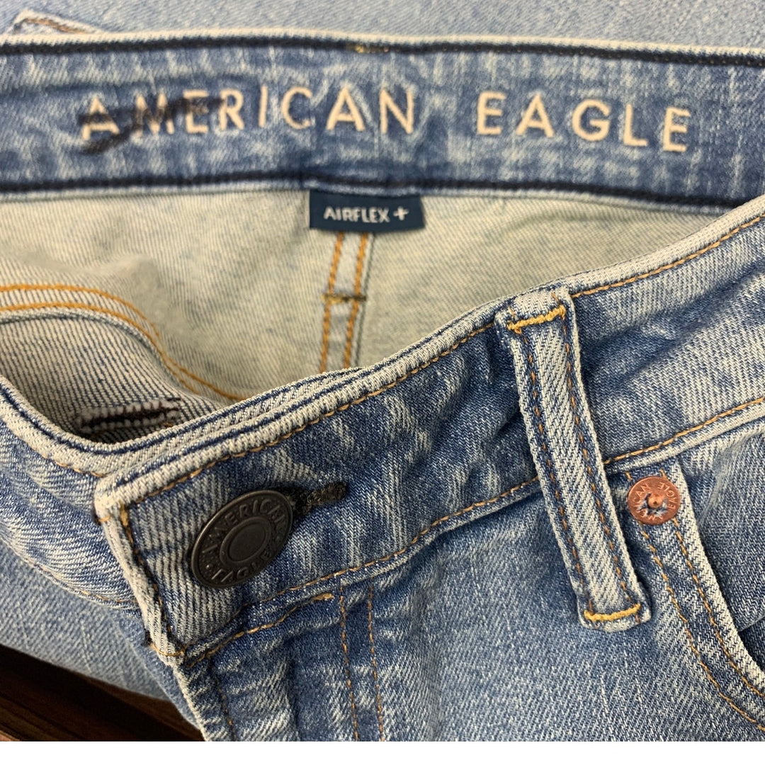 New American Eagle Mens 32 X 32 Cotton Blend Airflex+ Skinny Denim Blue Jeans