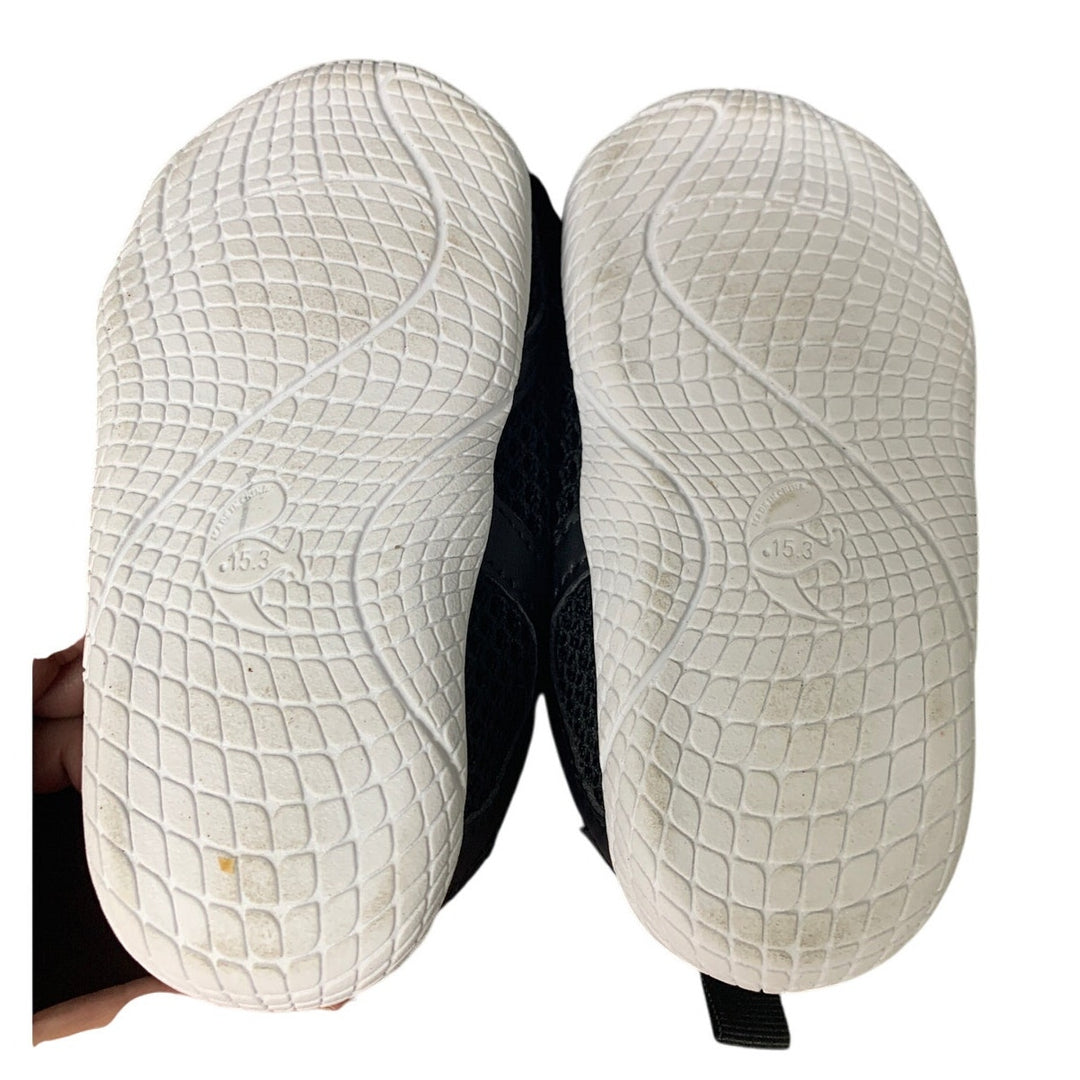 Jiasuqi Toddler Girls Size 8 Black Hook Loop Slide On Mesh Heart Sneaker Shoes