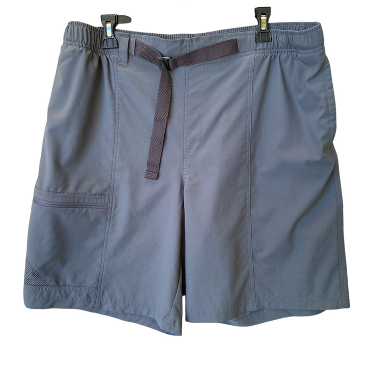 Columbia Mens XL 100% Polyester Elastic Belted Waist Gray Athletic Shorts