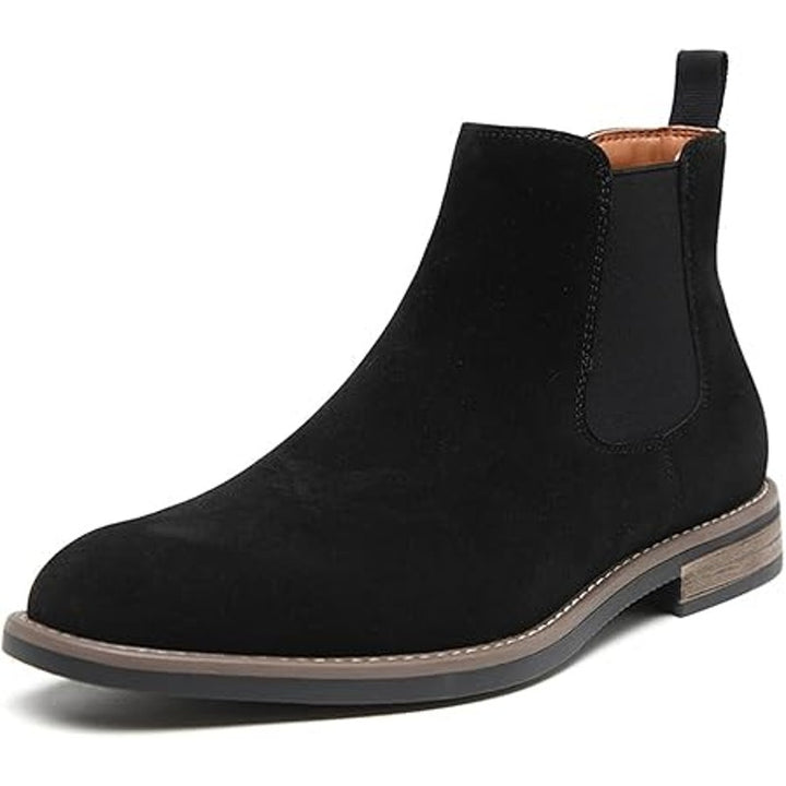 New Decardz Mens Size 10.5 Black Faux Suede Slip On Chelsea Classic Ankle Boots