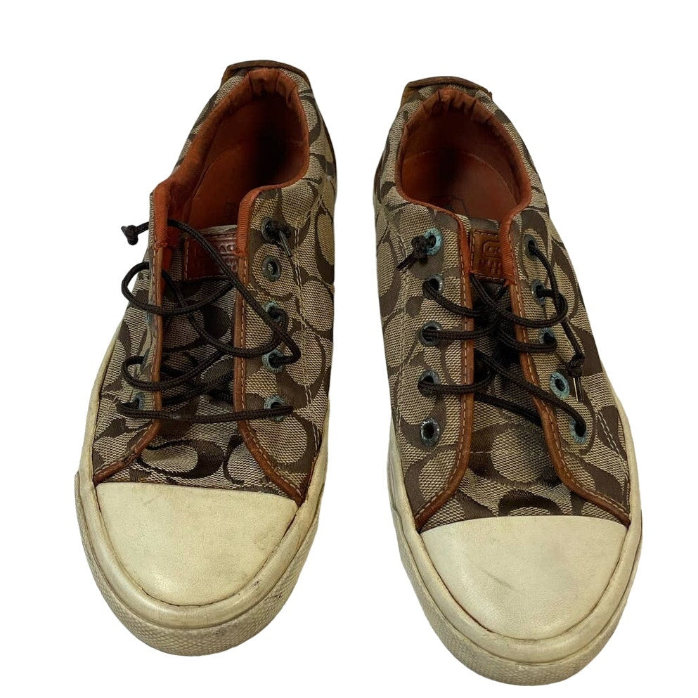 Coach Leatherware Bobbi US Size 6.5 Canvas Upper Elastic Shoestring Sneakers