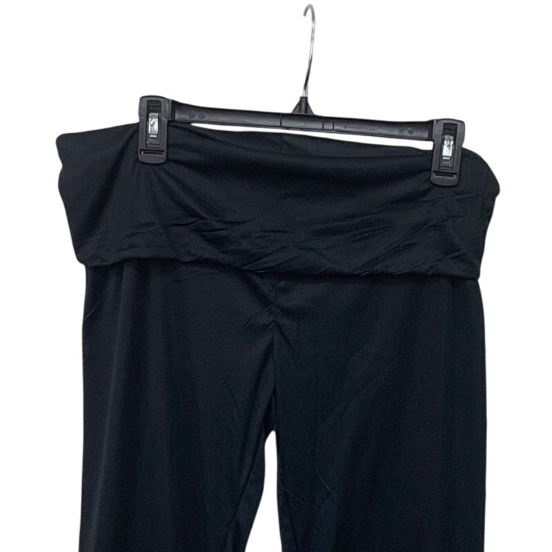 NWT New Bobbie Brooks Womens XL Black PolySpandex Foldover Waist Pants