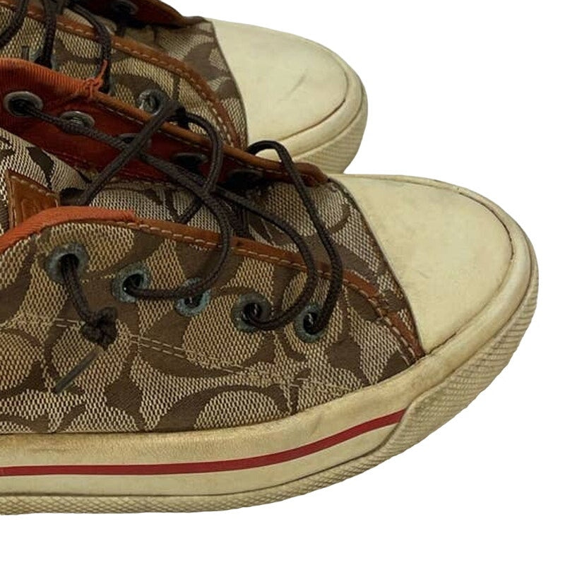 Coach Leatherware Bobbi US Size 6.5 Canvas Upper Elastic Shoestring Sneakers