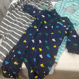 Boys 6 Months Carters Rolling Stones Rabbit Skins One Piece Sleepers Lot of 7