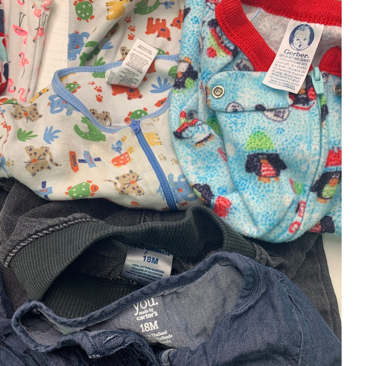 Lot of 11 DKNY Carters Baby Girls 18 Mos Short Sleeve Shirts Pants Sleepers