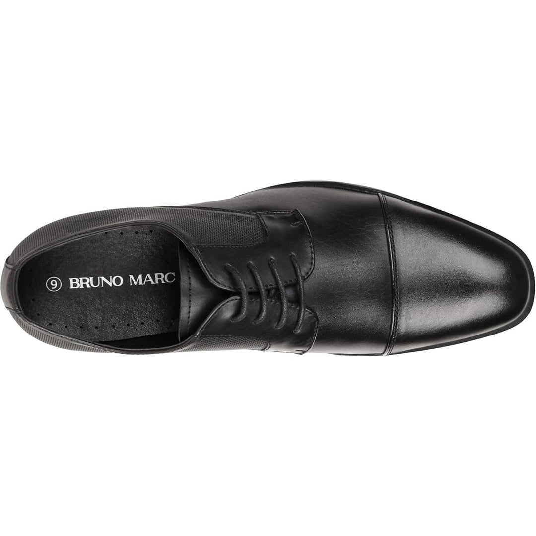 New Bruno Marc Mens Size 9 Black Lace Up Faux Leather Oxford Dress Shoes