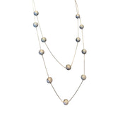 4 New Shiny Silver Gold Black Matte Waterfall Beaded Opera Length Necklace Lot