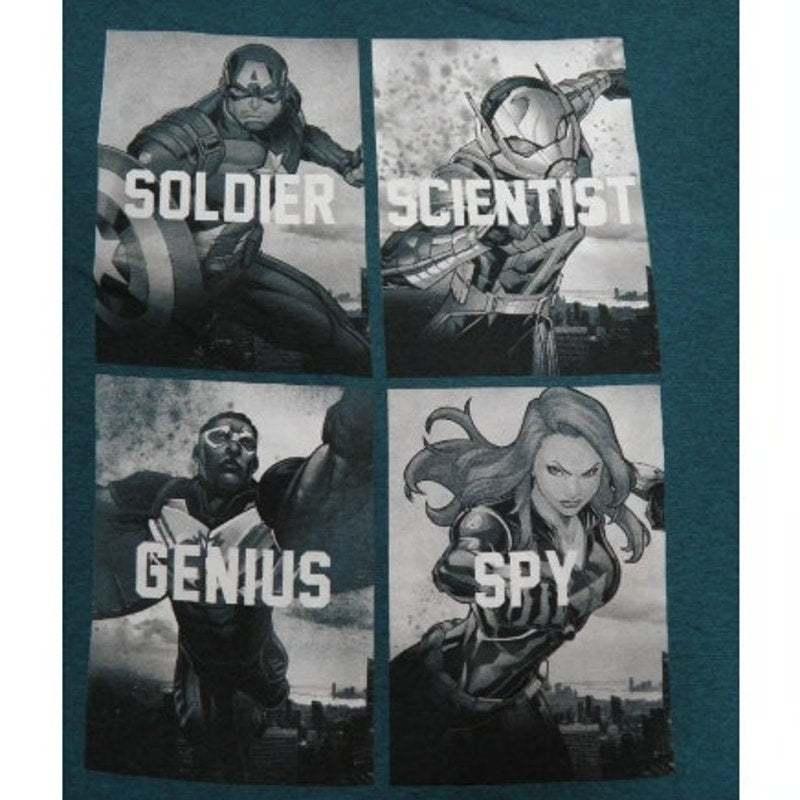 Marvel Mens 2XL Soldier Scientist Genius Spy Captain America Short Sleeve Tee