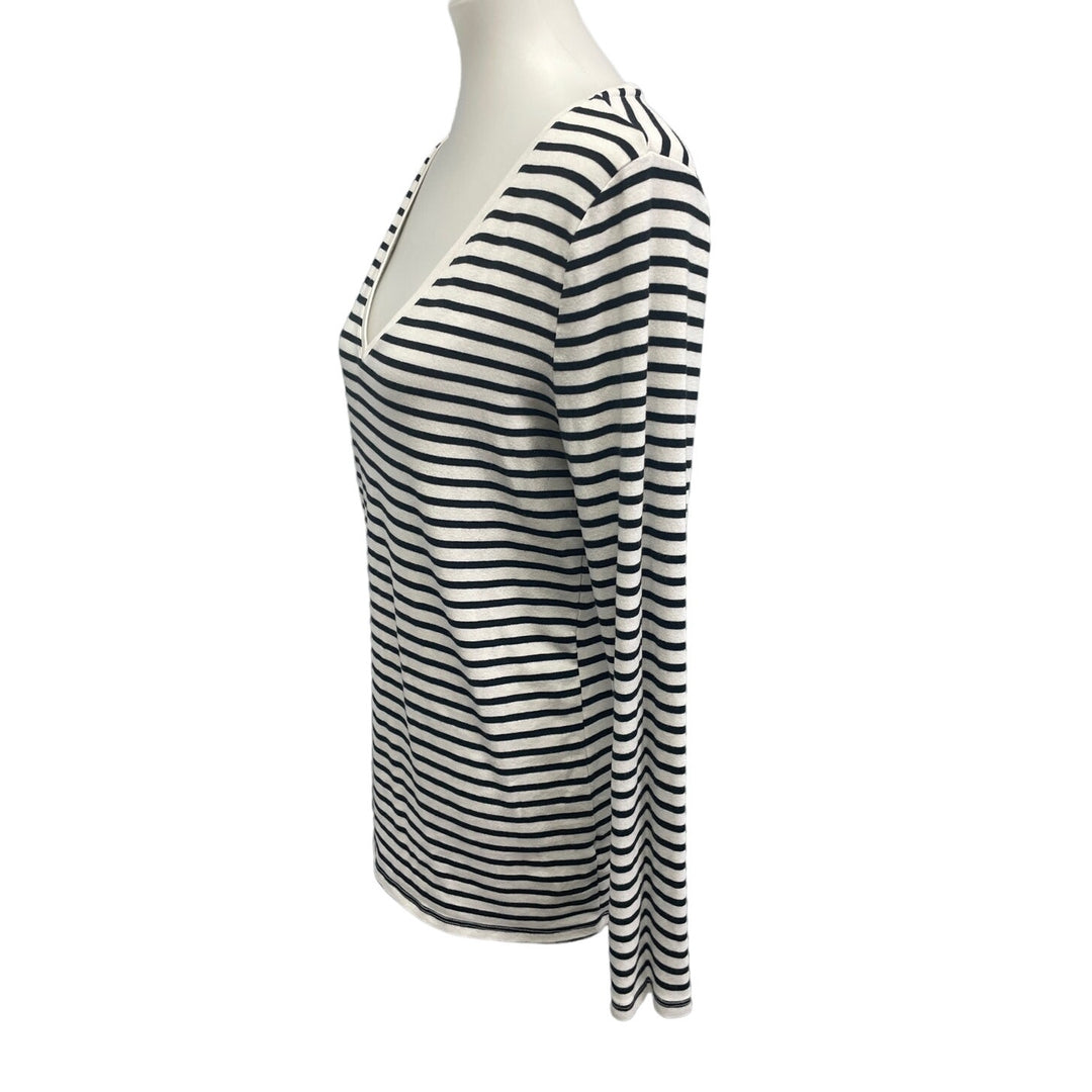 A New Day Womens Plus Size XXL Long Sleeve Striped Deep V-Neck Sweater