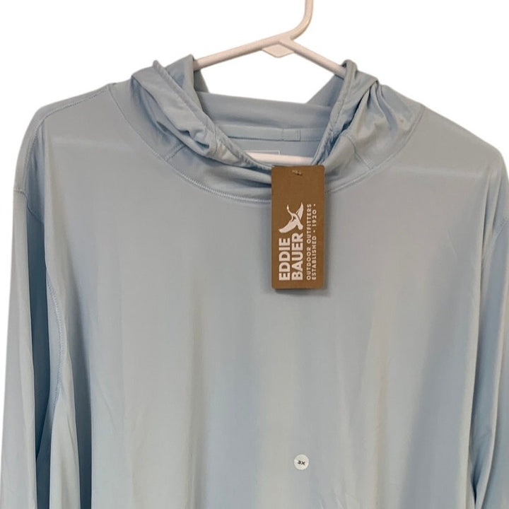 New Eddie Bauer Womens Blue Long Sleeve Solarfoil Lightweight UPF 50+ Hoodie