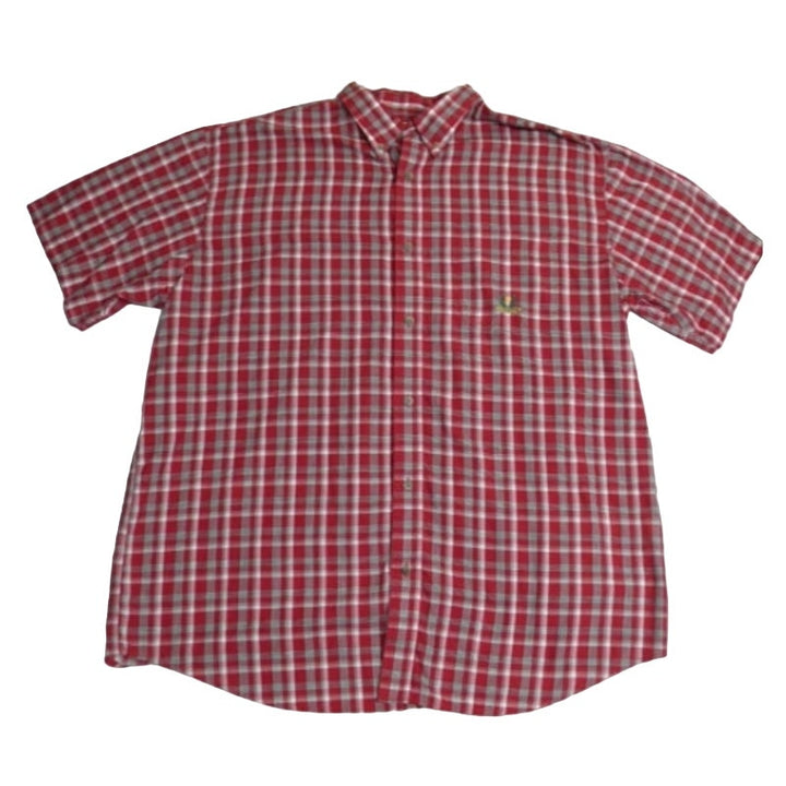 Wrangler Riata Mens XXL Short Sleeve Button Down Plaid Embroidered Pocket Shirt