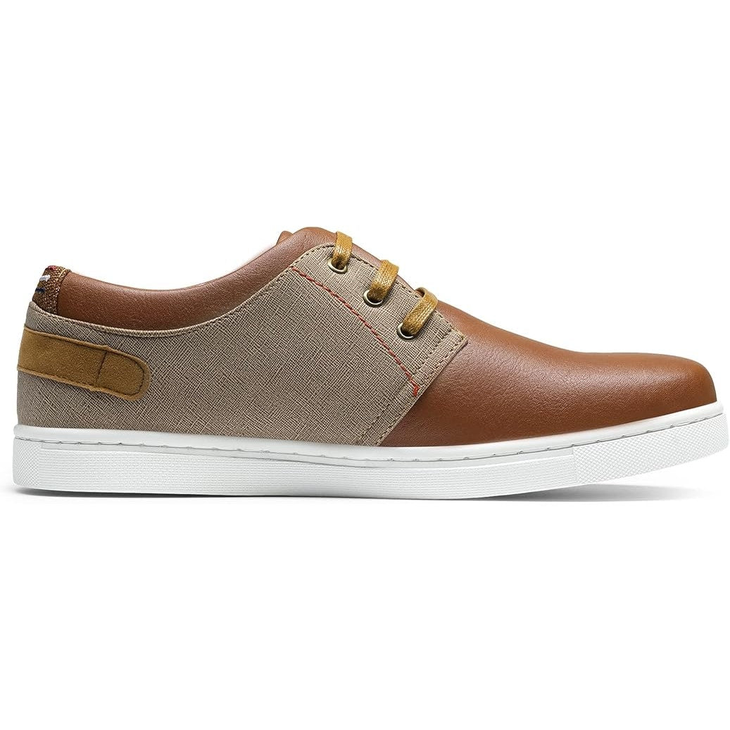Bruno Marc Mens Size 6.5 Brown Faux Leather Canvas Lace Up Casual Sneaker Shoes
