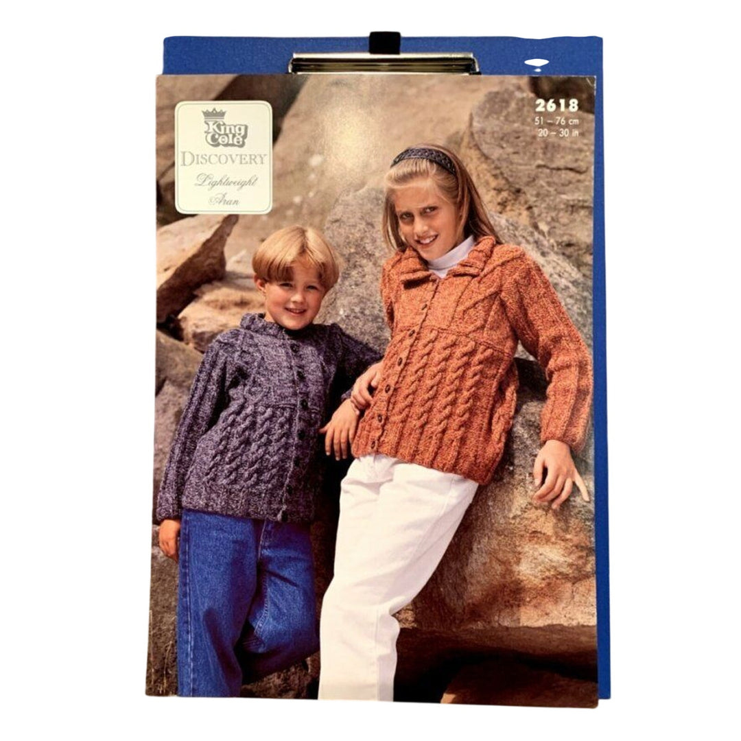 New King Cole 2618 Discovery Lightweight Aran Child Jackets Knitting Pattern