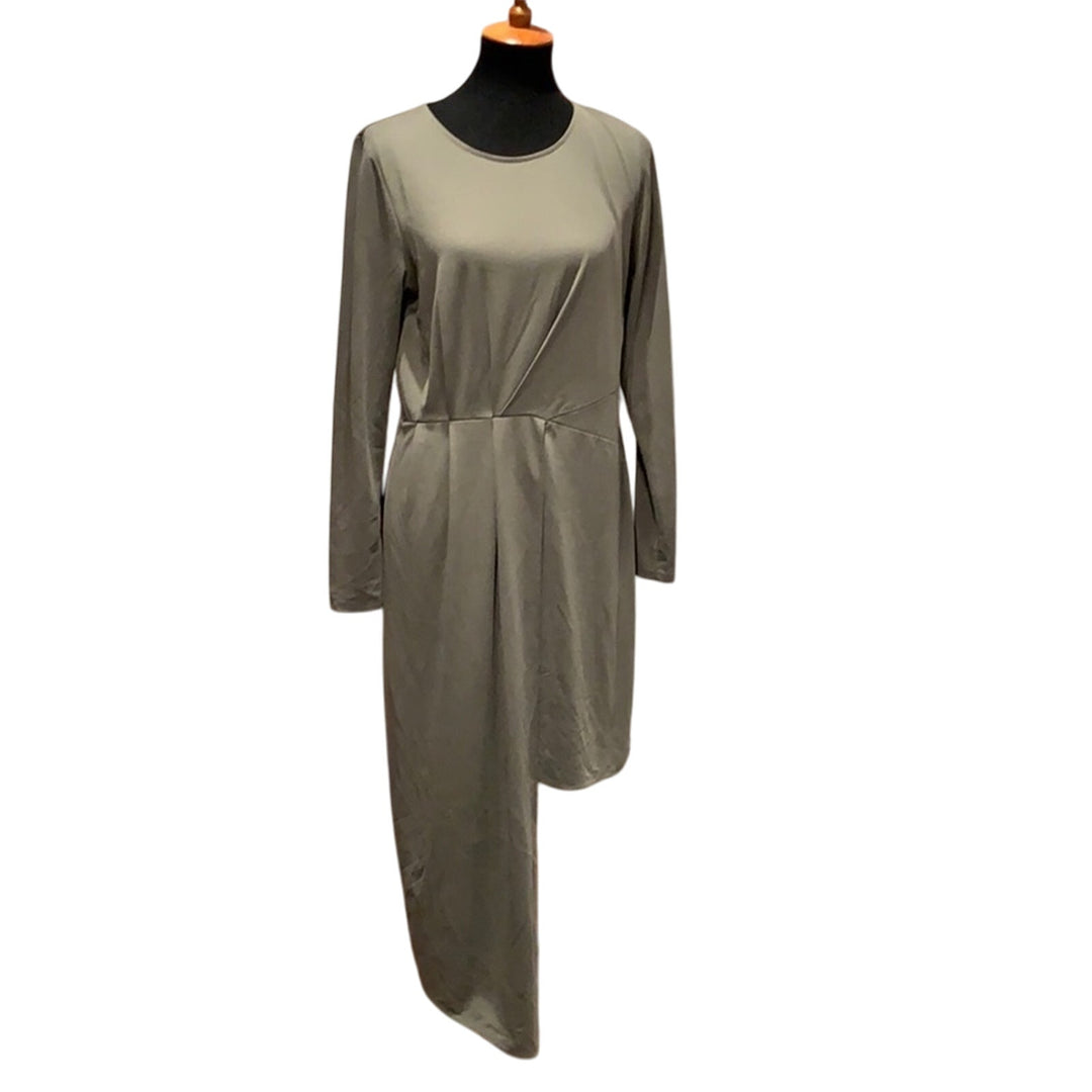 Bar III Large Asymmetric Long Sleeve Polyblend Machine Washable T Shirt Dress