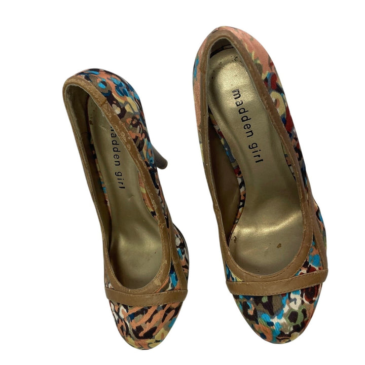Madden Girl Alexsa Womens US Size 6.5 Colorful Animal Print High Platform Heels