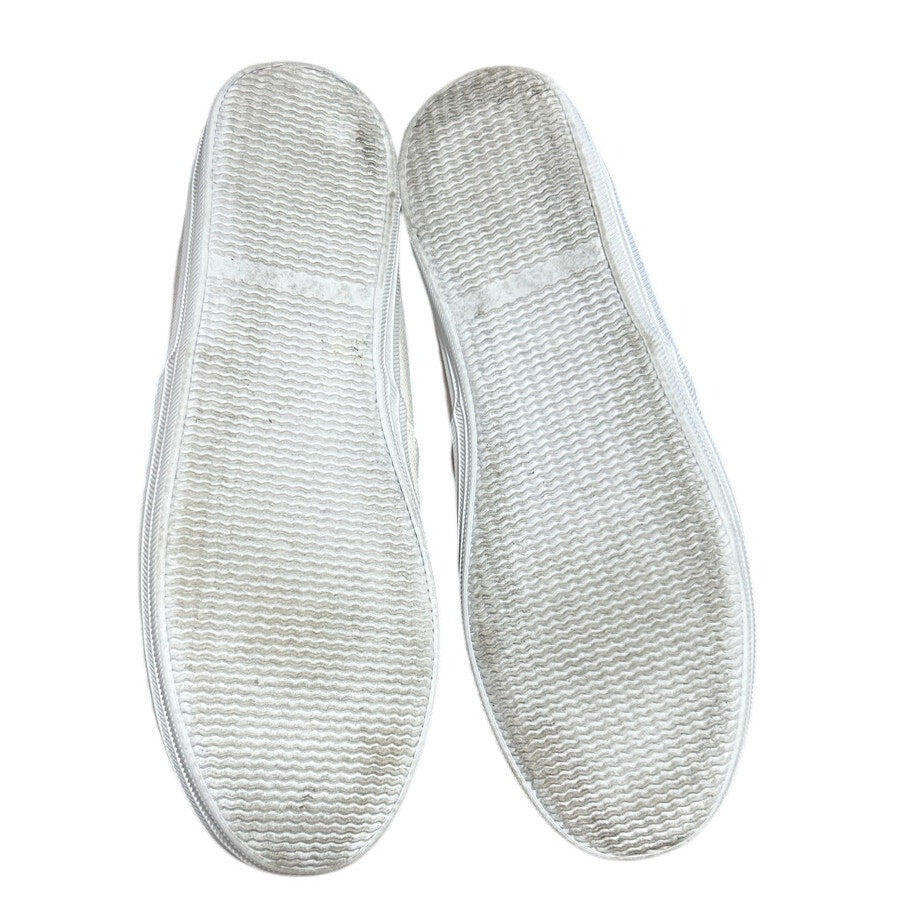 Womens Size 10 Classic White Canvas Low Top Lace Up Lightweight Sneaker Shoes