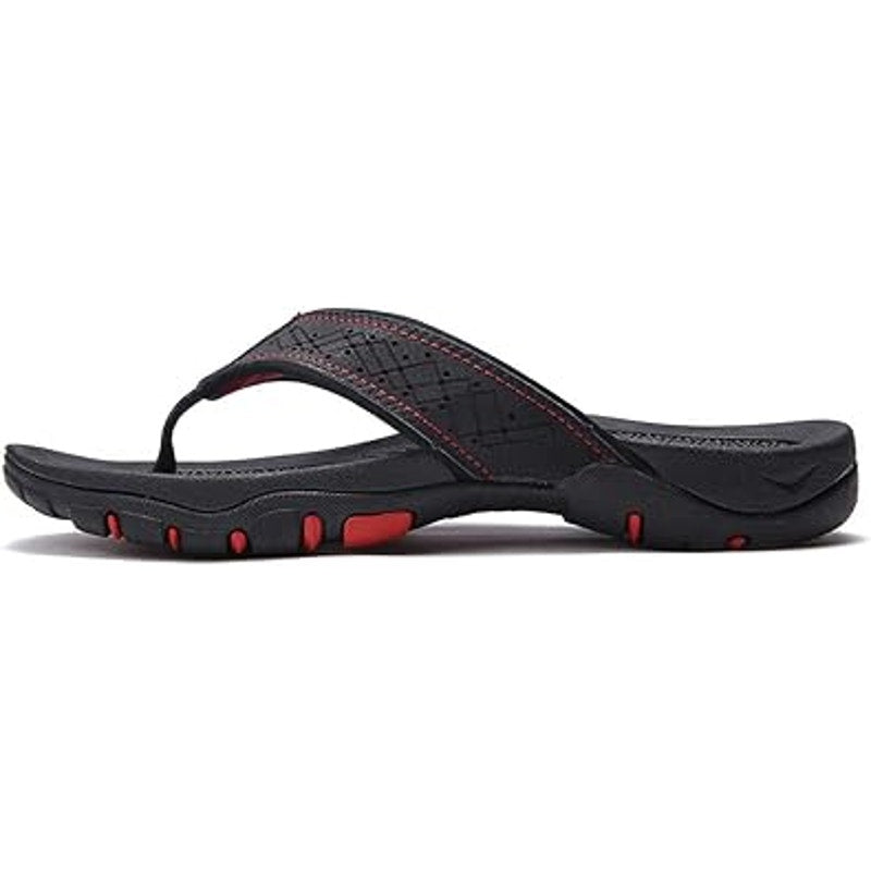 Hobibear Mens Size 11 Black Red Thong Slide On Cushioned Flip Flop Sandal Shoes