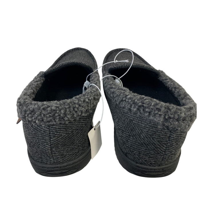 Dearfoams Mens Large 11-12 Gray Tweed Memory Foam Washable House Slippers