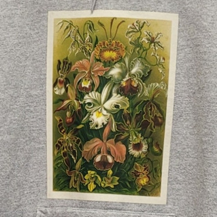Hand-Printed Orchid Botanical Hoodie, Women&