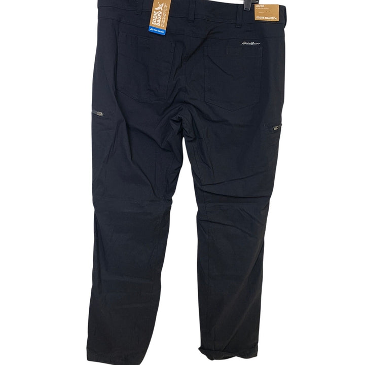 New Eddie Bauer Mens Size 40/36 Black UPF50+ Lined Guide Pro Active Fit Pants