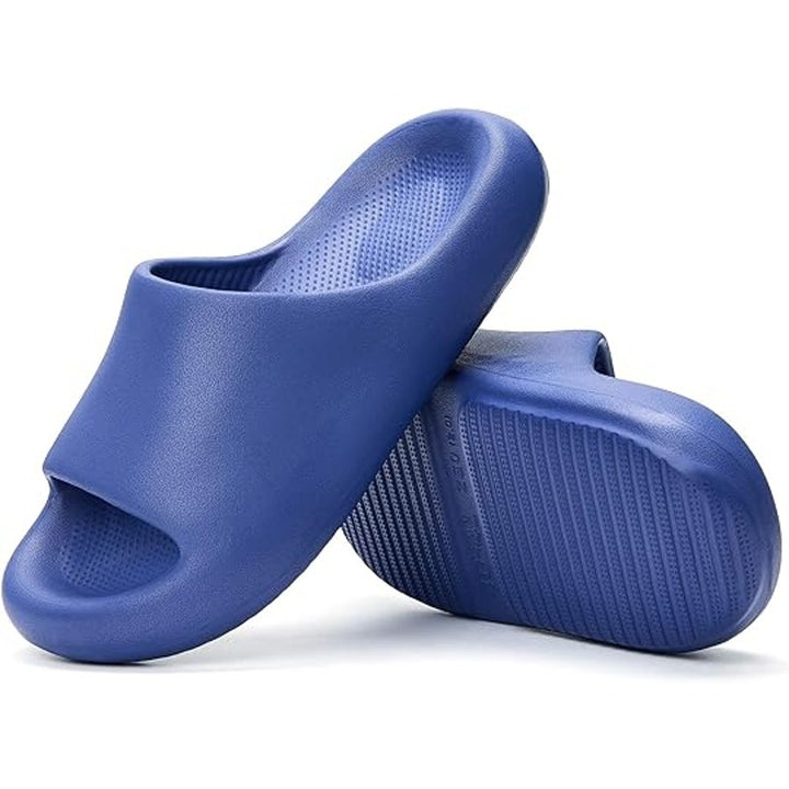 New Falada Mens Size 11.5 Royal Blue Slide On Mule Slipper Cushioned House Shoes