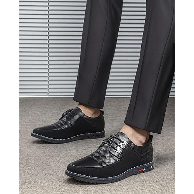 Recyphi Mens Size 11 Black Faux Suede Oxford Derby Orthopedic Lace Up Shoes