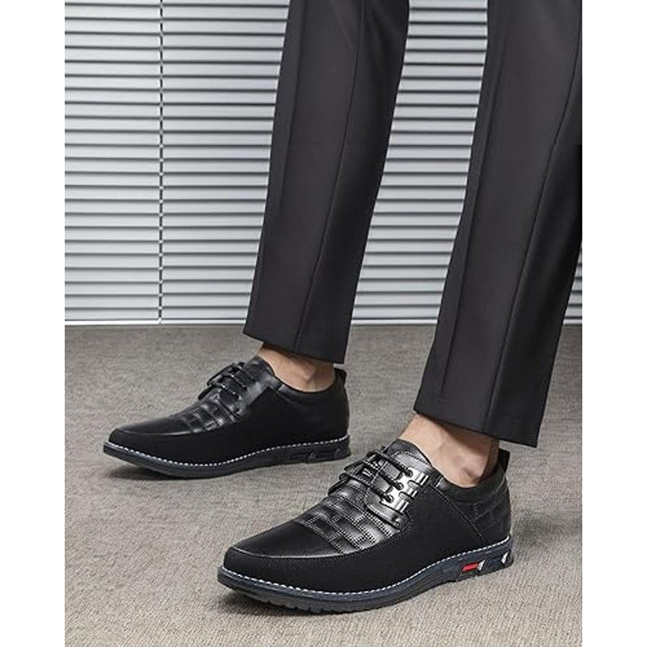 Recyphi Mens Size 11 Black Faux Suede Oxford Derby Orthopedic Lace Up Shoes