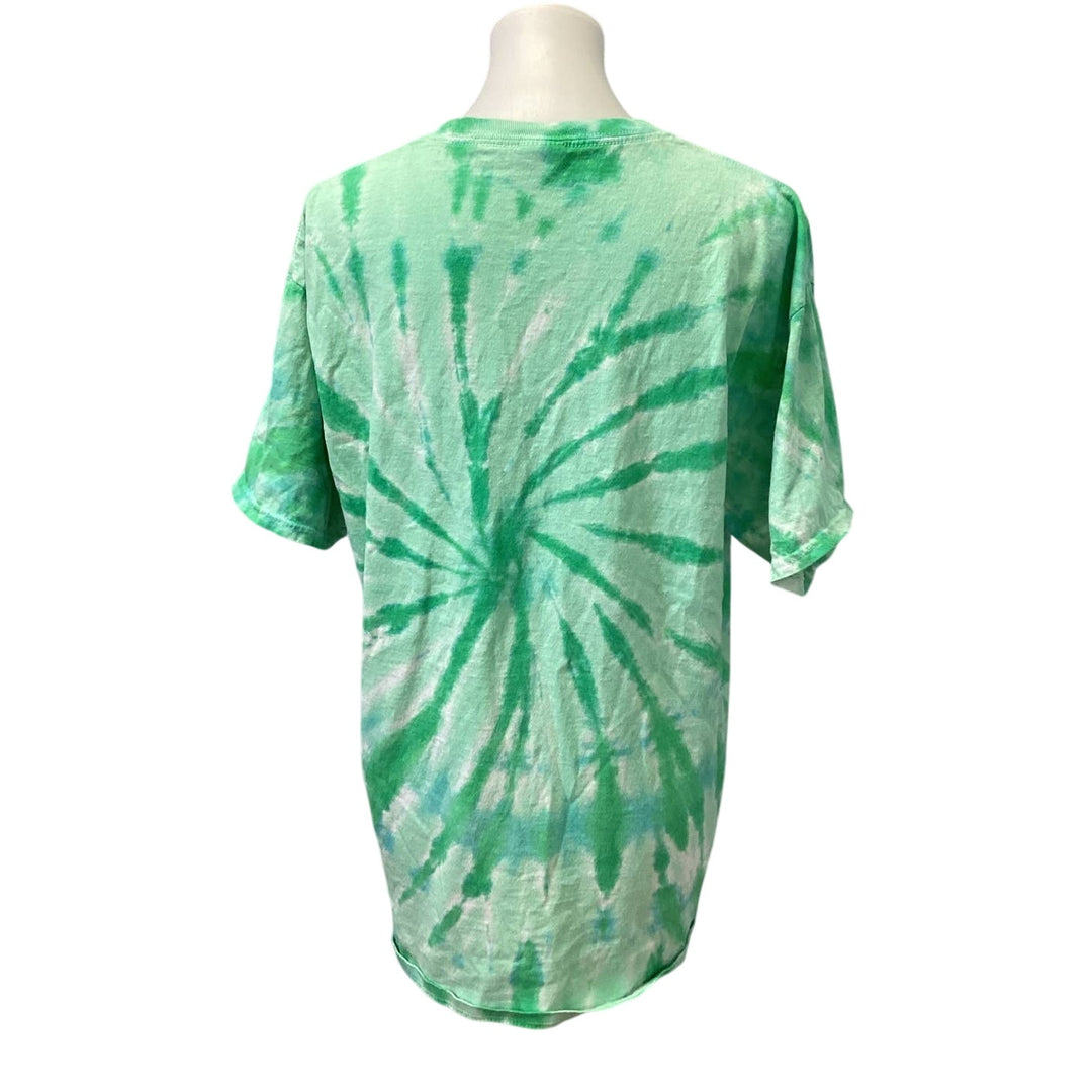 Womens Large Teach Here Large Teacher Short Sleeve Tie Dye Cotton Blend Tee