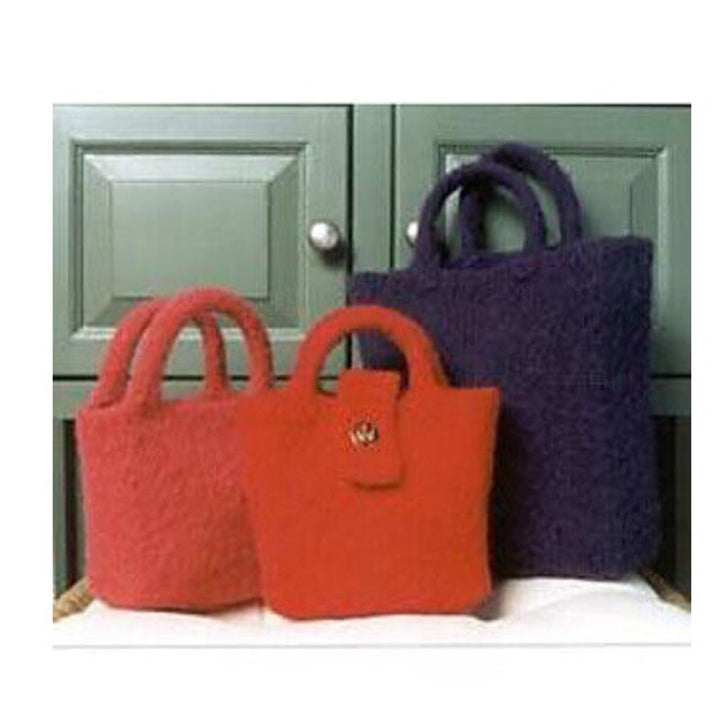 New JoAnne Turcotte Plymouth P266 Galway Easy Felted Purses Knitting Pattern
