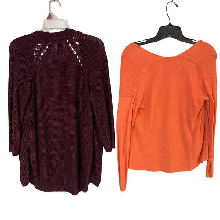Lot of 2 H&amp;M Basic Cyrus Womens Medium Long Sleeve Open Front Knit Cardigan