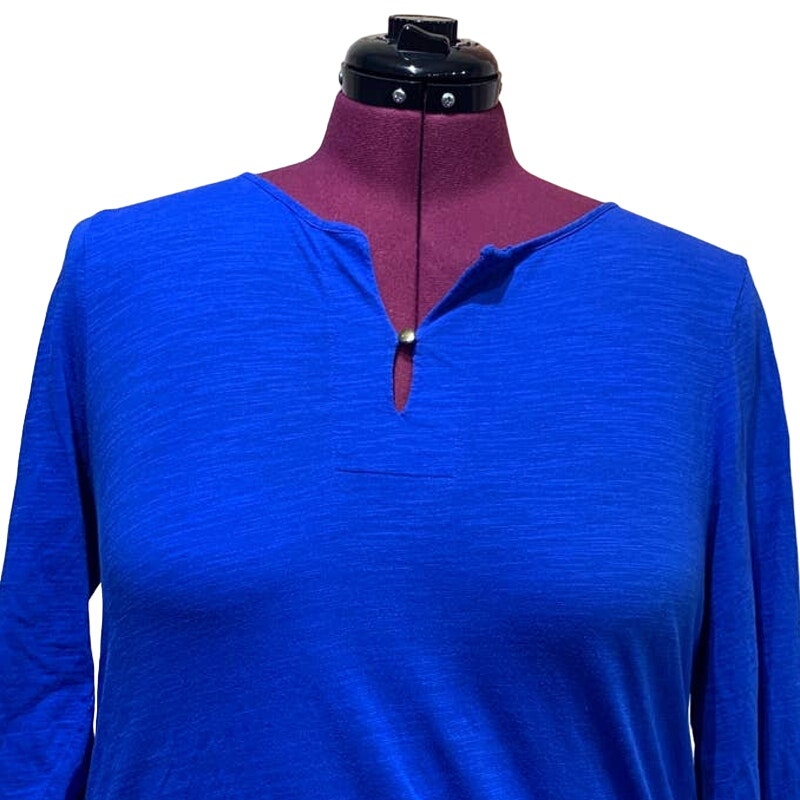 Jones New York Sport XXL 3/4 Sleeve 100% Cotton Gold Button Tee Shirt Blouse