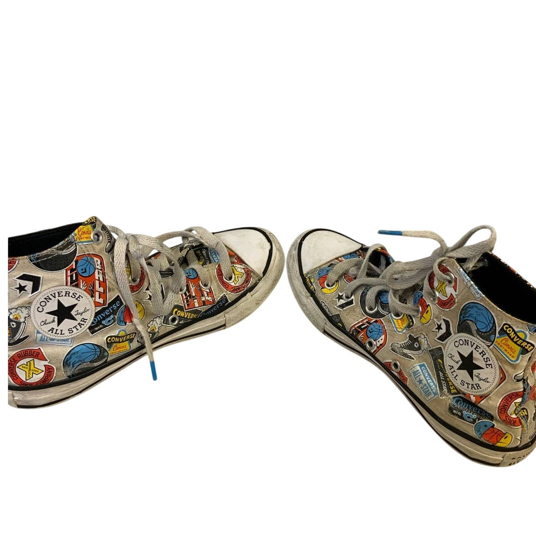 Converse Size 4 Kids Basketball Logo Rubber Sole Canvas High Tops Shoes Sneakers