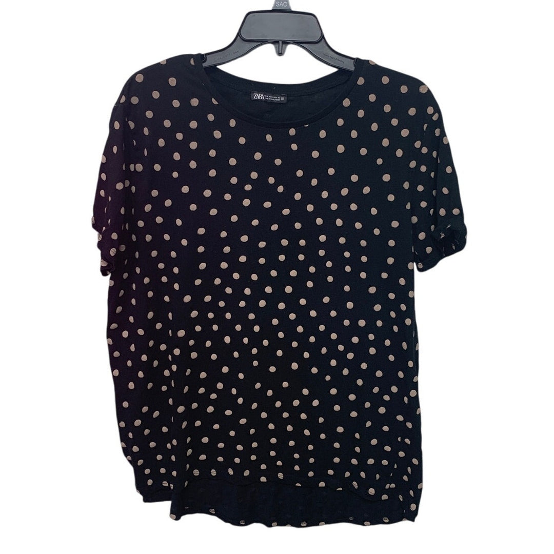 Lot of 3 Womens XL Black Polka Dot Solid Pink Short Sleeve Summer Tops Shirts